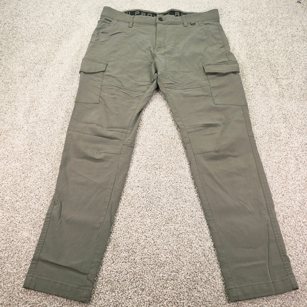Projek Raw Mens Olive Green Cargo Pants Classic Fit Stretch Size 36x29 146101